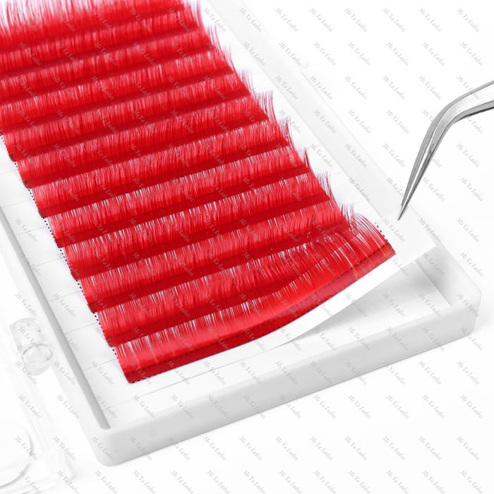 0.05mm C curl Red color eyelash extensions