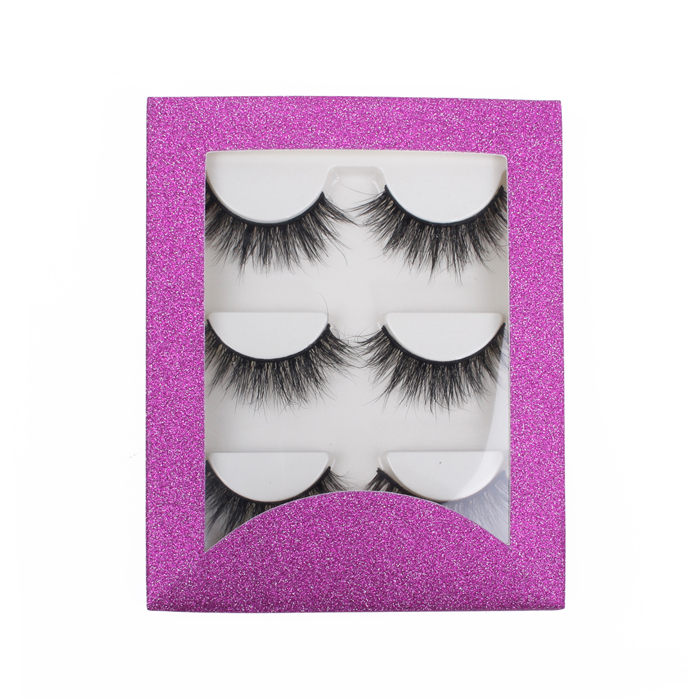 New trend 3 Pairs Paper Eyelash Box 4 Colors Can Choose